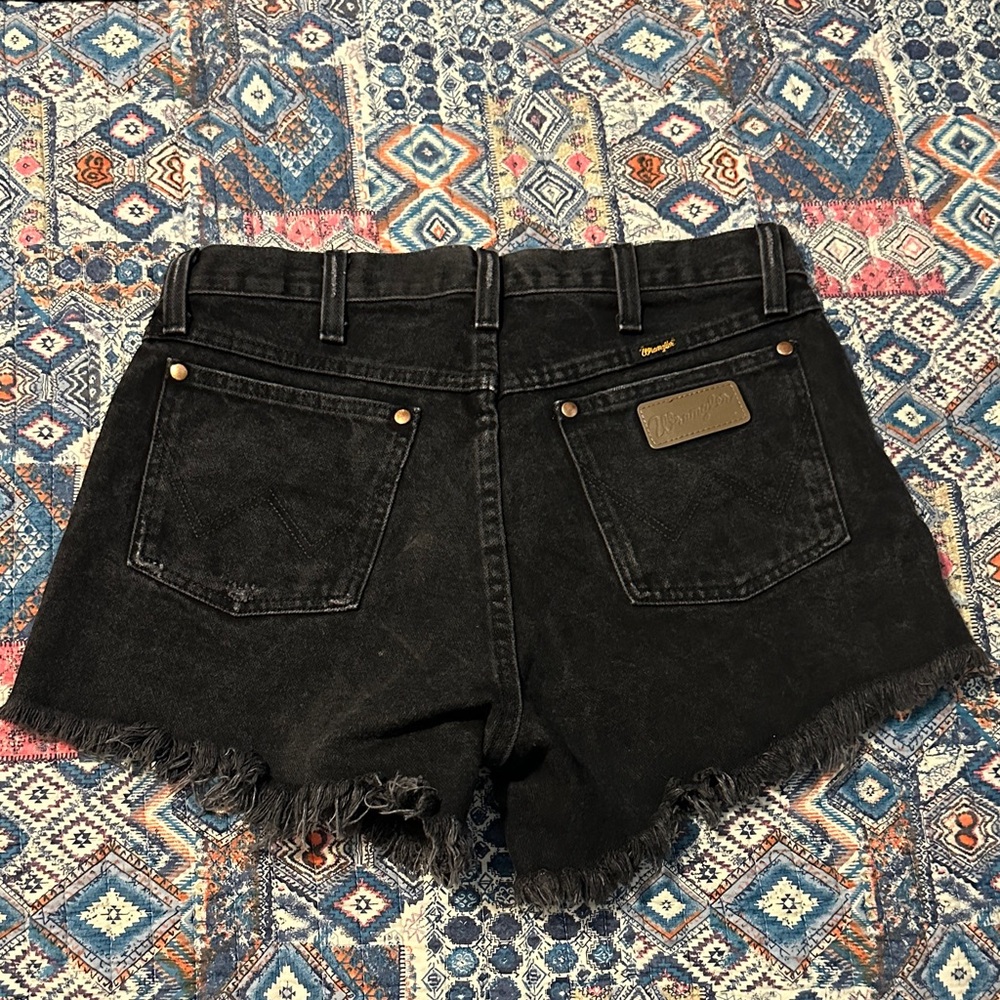 Wrangler Black High-Rise Cutoff Jean Shorts